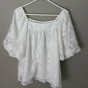 White Lacey Blouse Size L